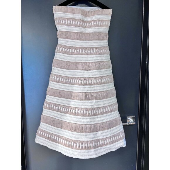 Lafayette 148 New York Austin Raffia Embellished Cotton Dress Size 2 - Picture 6 of 13